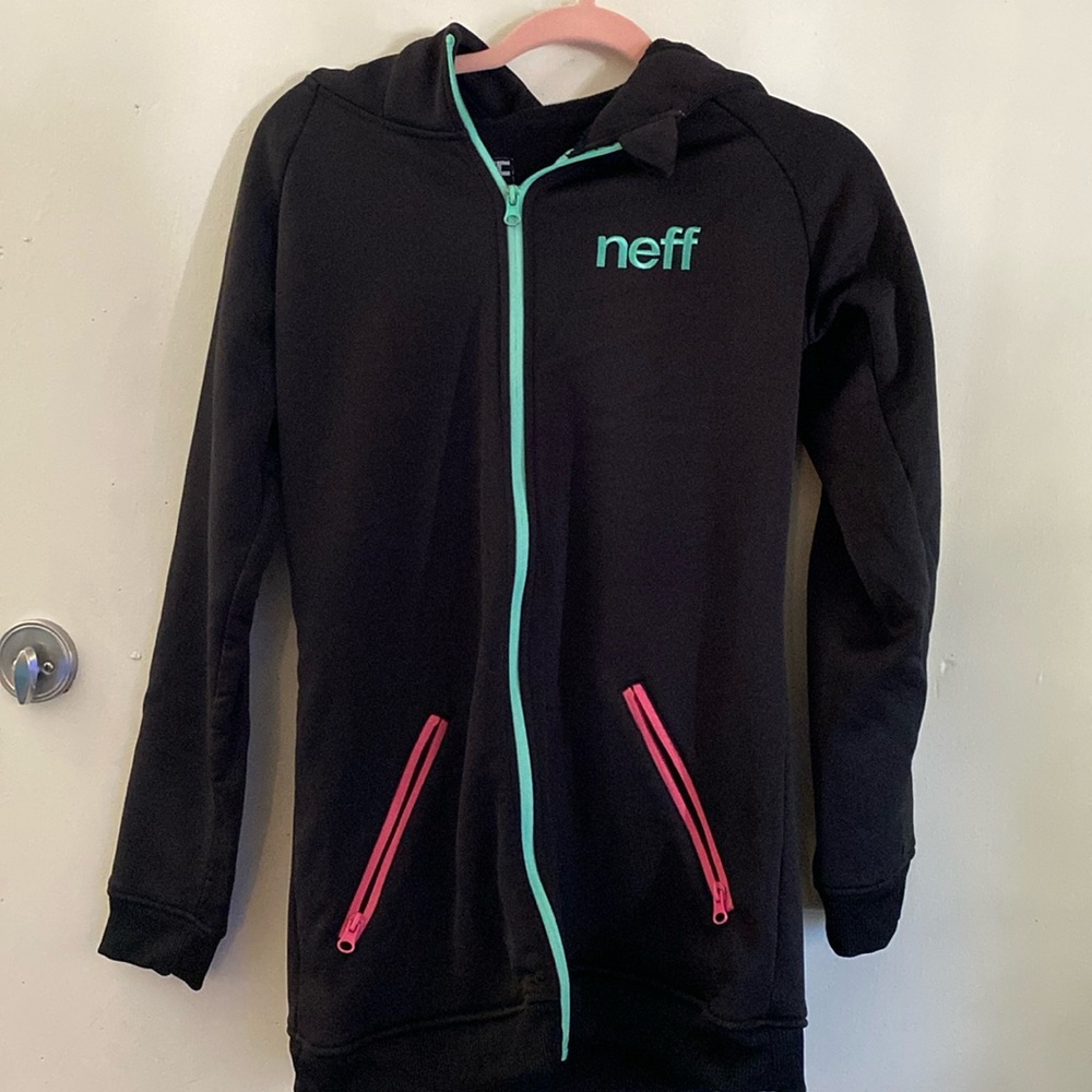 Neff M long zip front hoodie